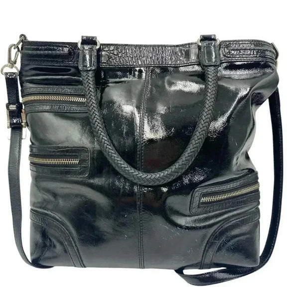 Brighton Kaelan Black Patent Handbag - Picture 2 of 9
